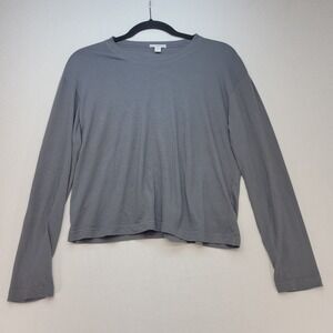 James Perse Long Sleeve T-Shirt Womens 1 Gray Casual Combed Cotton WLJ3113